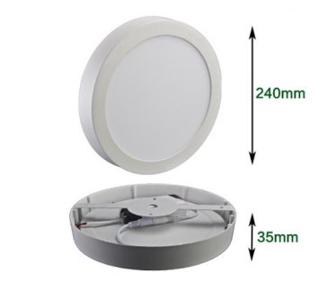 Led panel nadgradni beli okrugli 18w  6000k