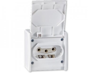 Priključnica tropolna  na zid  OG ALING  art. 243.00   IP 44 16A/440V