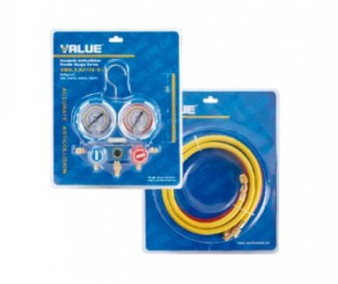 FR MANOMETAR 2/2 R-22 134A 404A 407C VALUE VMG-2-R22-B-02 /komplet creva 3x120cm