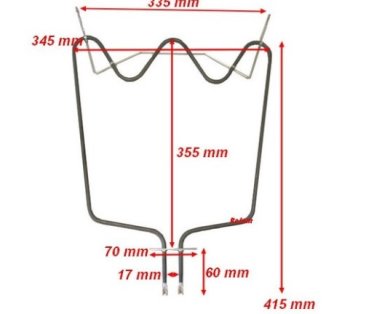 GREJAČ ŠPORETA WHIRLPOOL DONJI 1150W PRIRUSNICA 70x15mm DONJI 481010551720