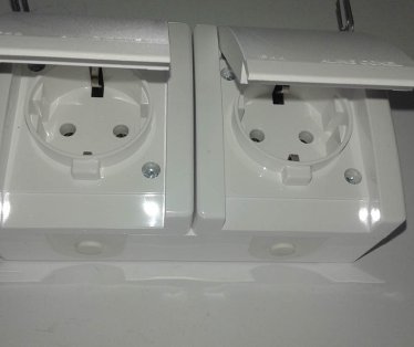 Prikljucnica dvopolna dupla OG ALING  horizontalna IP44